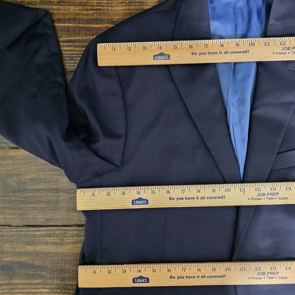 Hart Schaffner Marx Men's Sport Coat Blazer Two‎ Button Deep Navy Wool Size 42R - Picture 2 of 10
